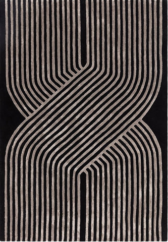 Art Deco rug in Gunmetal colour also known as Matrix by Asiatic