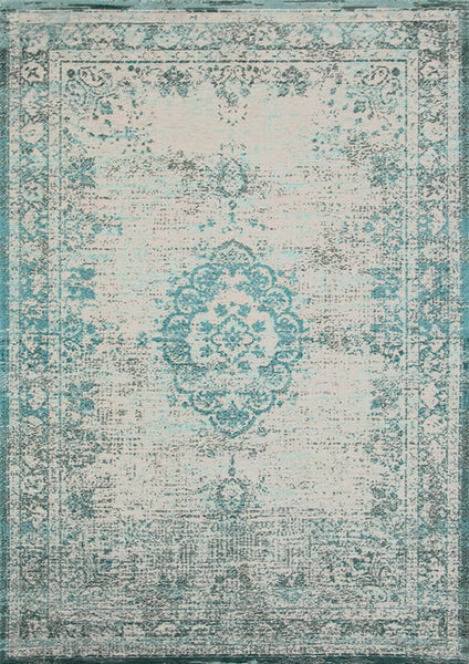 A Truly Vintage look Medallion flatweave rug in Oyster from the Fading World collection by Louis De Poortere