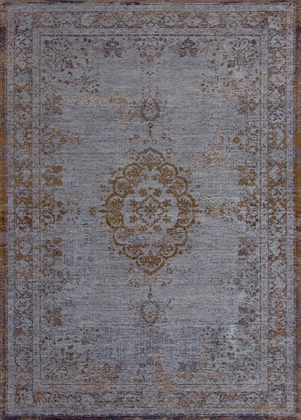 A Truly Vintage look Medallion flatweave rug in Smoke from the Fading World collection by Louis De Poortere