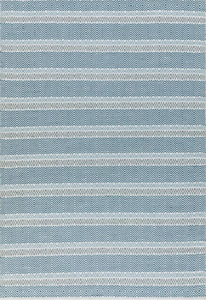 Blue geometric patterned outdoor rug also known as Boardwalk by Asiatic