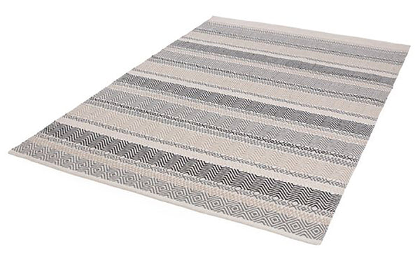 Grey geometric patterned outdoor rug also known as Boardwalk by Asiatic