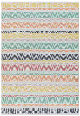 Pastel coloured geometric patterned outdoor rug from Love is a Rug also known as Boardwalk by Asiatic