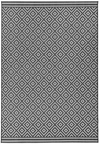 Black diamond patterned outdoor rug also known as Patio by Asiatic