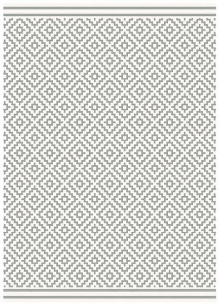 Grey diamond patterned outdoor rug also known as Patio by Asiatic