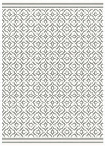 Grey diamond patterned outdoor rug also known as Patio by Asiatic