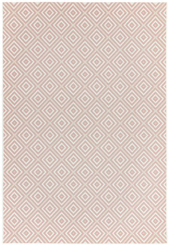 Pink diamond patterned outdoor rug also known as Patio by Asiatic