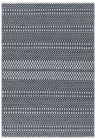 Black and white geometric patterned outdoor rug also known as Halsey by Asiatic