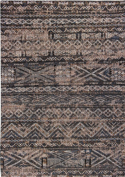 Tribal flatweave rug in Black and Grey from the Kilim collection by Louis De Poortere