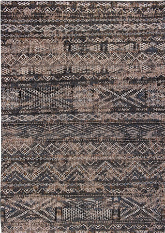 Tribal flatweave rug in Black and Grey from the Kilim collection by Louis De Poortere