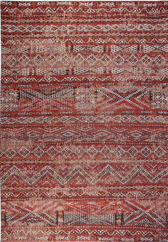 Large Tribal flatweave rug in Red and Grey from the Kilim collection by Louis De Poortere