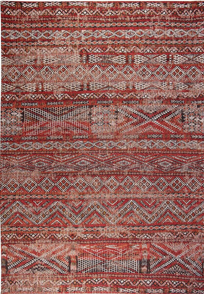 Large Tribal flatweave rug in Red and Grey from the Kilim collection by Louis De Poortere