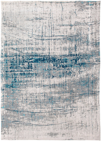 Inspired by the Action Painting in the 60's this Large flatweave rug with Blue detail from the Mad Men collection by Louis De Poortere