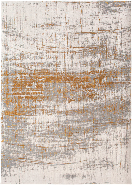 Inspired by the Action Painting in the 60's this Large flatweave rug with Gold detail from the Mad Men collection by Louis De Poortere