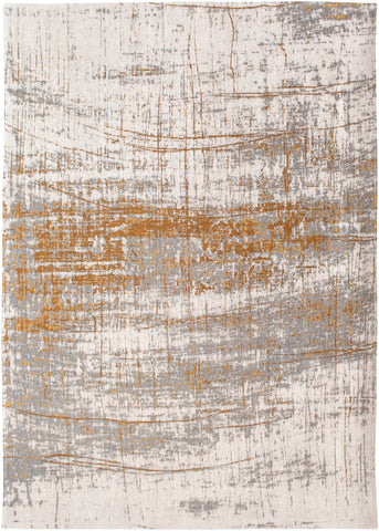 Inspired by the Action Painting in the 60's this Large flatweave rug with Gold detail from the Mad Men collection by Louis De Poortere