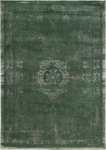 A Truly Vintage look Medallion Large flatweave rug in Green from The Fading World collection by Louis De Poortere