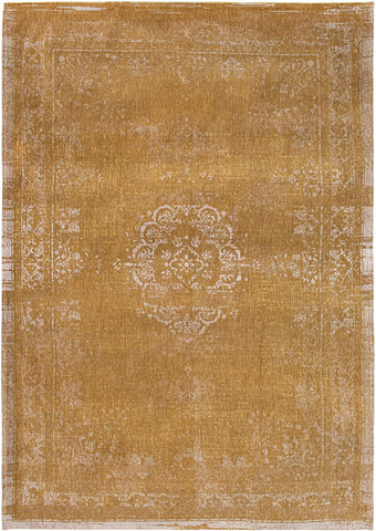 A Truly Vintage look Medallion Large flatweave rug in Ochre from The Fading World collection by Louis De Poortere