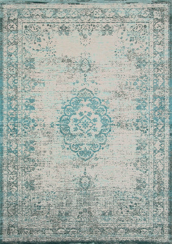 A Truly Vintage look Medallion Large flatweave rug in Oyster from The Fading World collection by Louis De Poortere